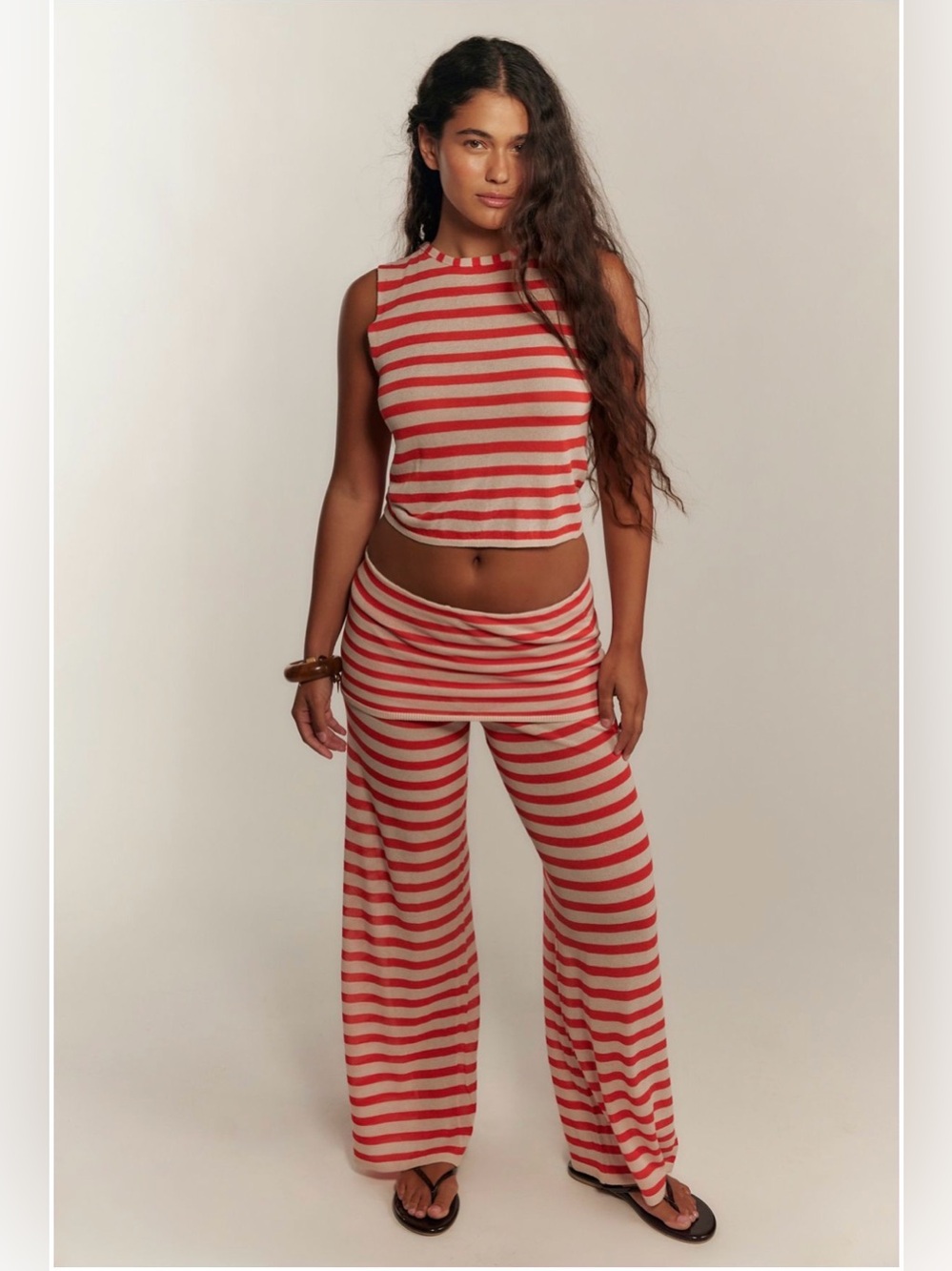 Free People Corvina Sweater Set Cherry Tomato Combo